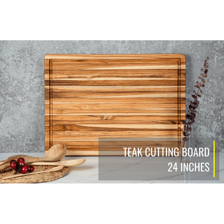 Rectangular Real Teak Cutting Board 22x16x1.25 IN