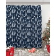 thumbnail image 5 of Navy Blue Christmas Shower Curtain, Xmas Tree Elk Christmas Waterproof Washable Boho Funny Cute Shower Curtains Set for Bathroom Farmhouse Bathtubs Decor with Hook, 36"Wx72"L, 5 of 7