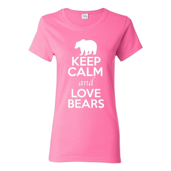 Ladies Keep Calm And Love Bears Panda Animal Lover T-Shirt Tee