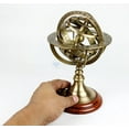 thumbnail image 3 of Antique Vintage Zodiac Armillary Brass Sphere Globe Wooden Display | Pirate's Antique Ship Decor | Nagina International (Large, Antique Brass), 3 of 6