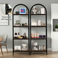 thumbnail image 3 of 4/5 Tier Bookshelf,Arched Display Racks,Freestanding Shelf for CDs/Books, Modern Storage Rack Shelf Large Wood Book Shelf for Bedroom, Living Room, Home Office, 3 of 8