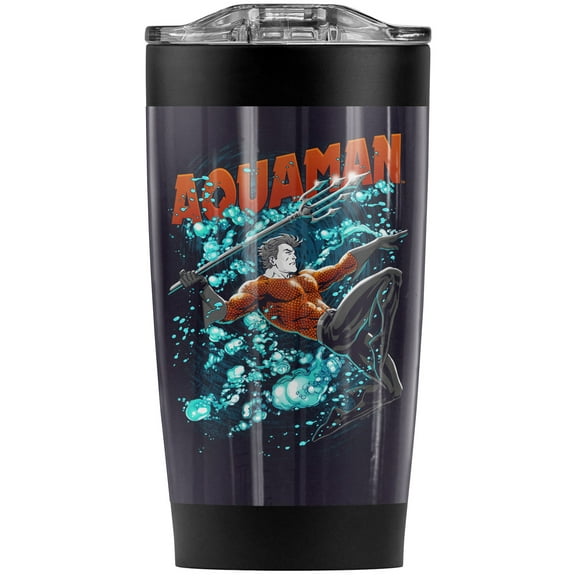Aquaman Bubbles Stainless Steel Tumbler 20 oz Coffee Travel Mug/Cup, Vacuum Insulated & Double Wall with Leakproof Sliding Lid | Great for Hot Drinks and Cold Beverages