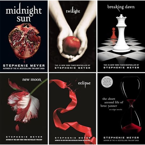 Pre-Owned Twilight Saga Series Set of 6 Books. Twilight, Breaking Dawn, New Moon, Eclipse, An Eclipse Novella and Midnight Sun