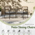 thumbnail image 5 of Patio Dining Chairs Set of 6, Wicker Outdoor Chairs for All Weather, Rattan Dining Chairs with Removable Cushions for Deck, Garden or Indoor Use, Grey, 5 of 8
