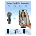 thumbnail image 6 of Wireless Mini Microphone for iPhone - 2 Pack Lavalier bluetooth Microphone for Video Recording, 2 In 1 Noise Reduction Lapel Mic for Android, Clip on Mini Mic for Content Creators, 6 of 6
