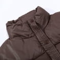thumbnail image 4 of Womens Light Jacket,Solid Color Stand Collar Loose Thick Bread Suit Small Padded Jacket, 4 of 5