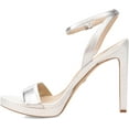 thumbnail image 2 of Sam Edelman Jade Soft Silver Stiletto Heel Open Toe Ankle Strap Heeled Sandals (Soft Silver, 8.5), 2 of 6