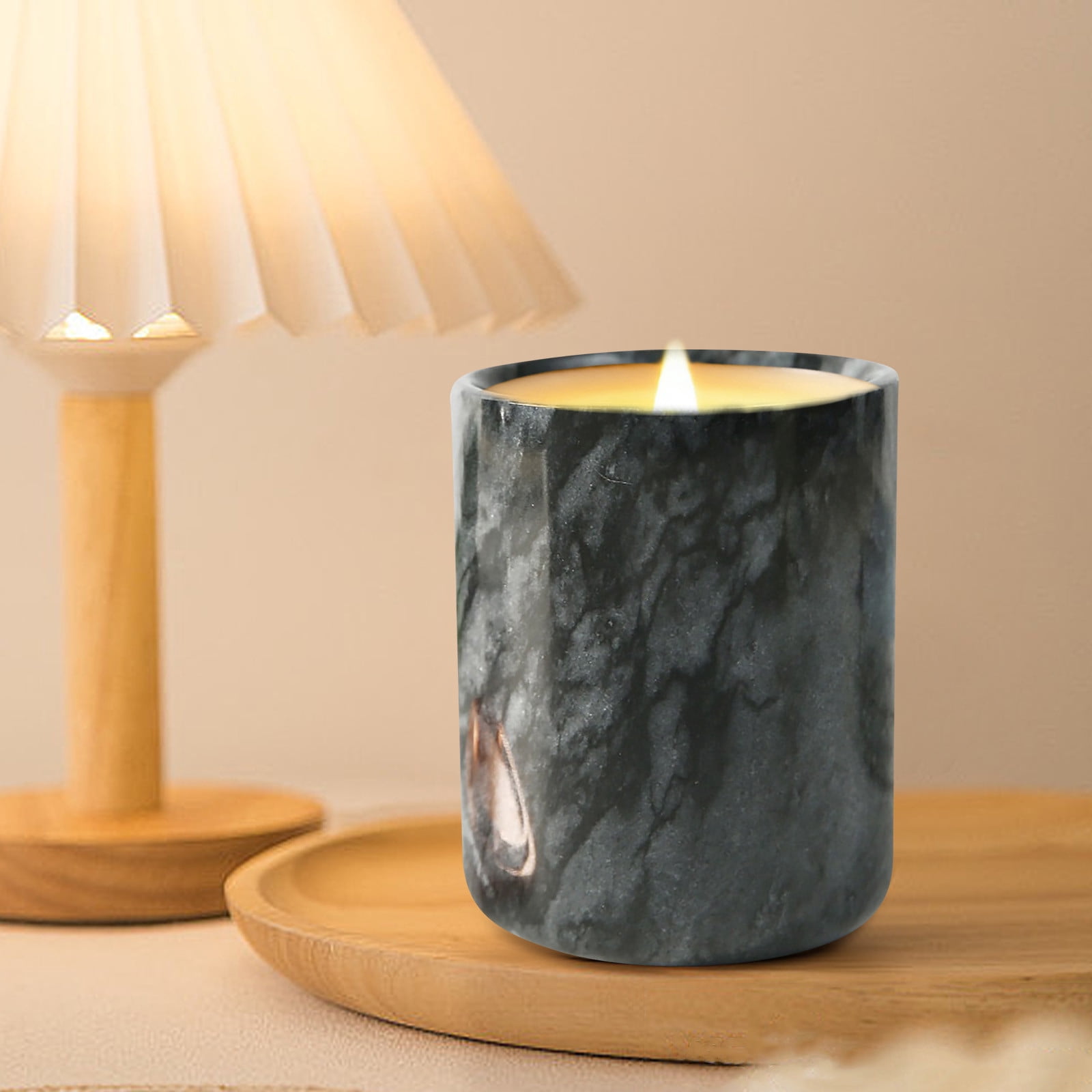 Natural Marble Nordic Ins Candle Holder, Luxury Decorative Tealight Candle Cup, Multi-Purpose Home Decor Jar for Vanity, Bathroom Shelf, Housewarming & Holiday Gift