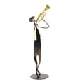 thumbnail image 3 of Figura de trompeta, escultura de músico de Metal hecha a mano, abstracta moderna, para sala de estar, estante de mesa, escritorio y oficina, 3 of 5