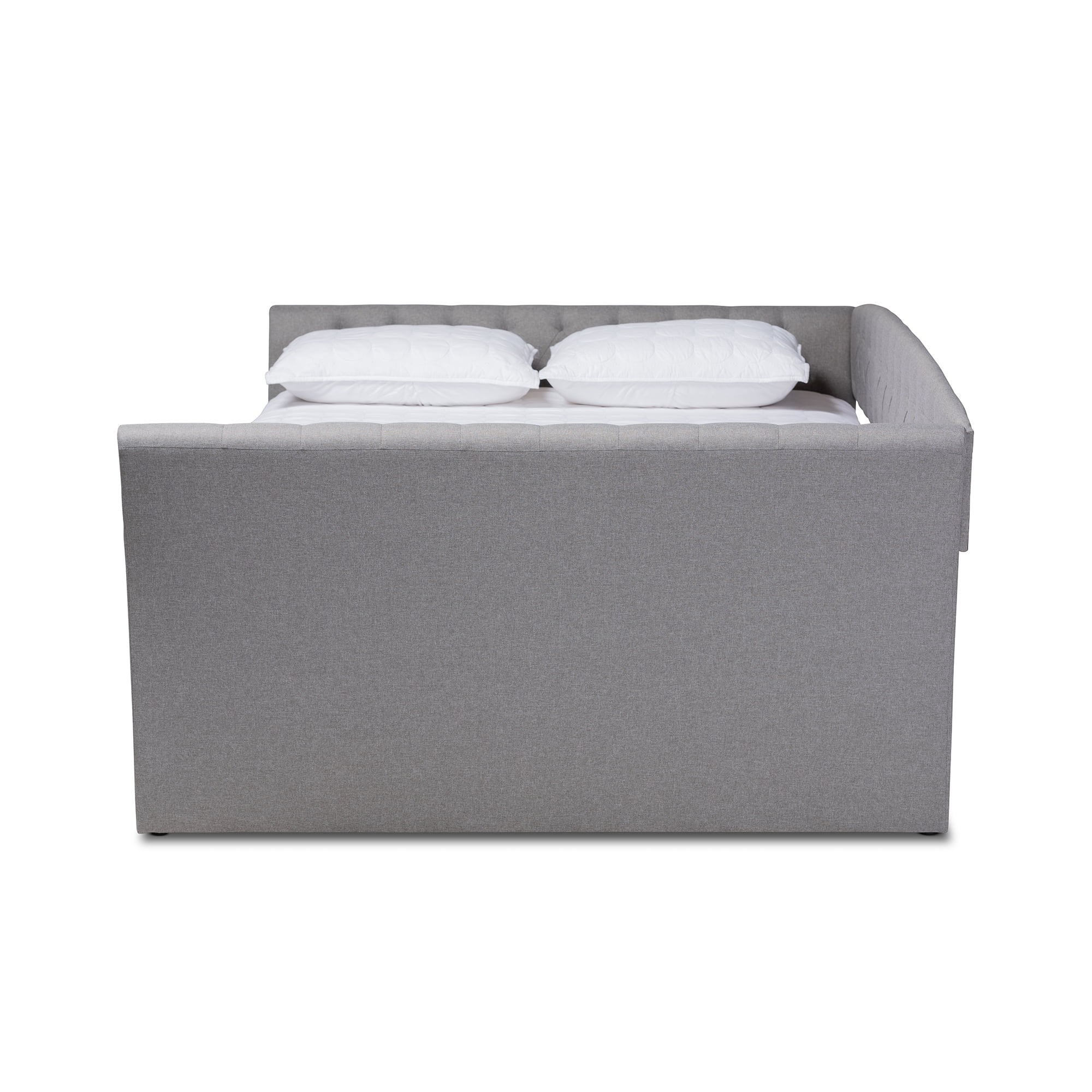 Baxton Studio Delora Light Gray Upholstered Queen Size Daybed