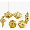Gold Glitter Ornaments, Set of 6