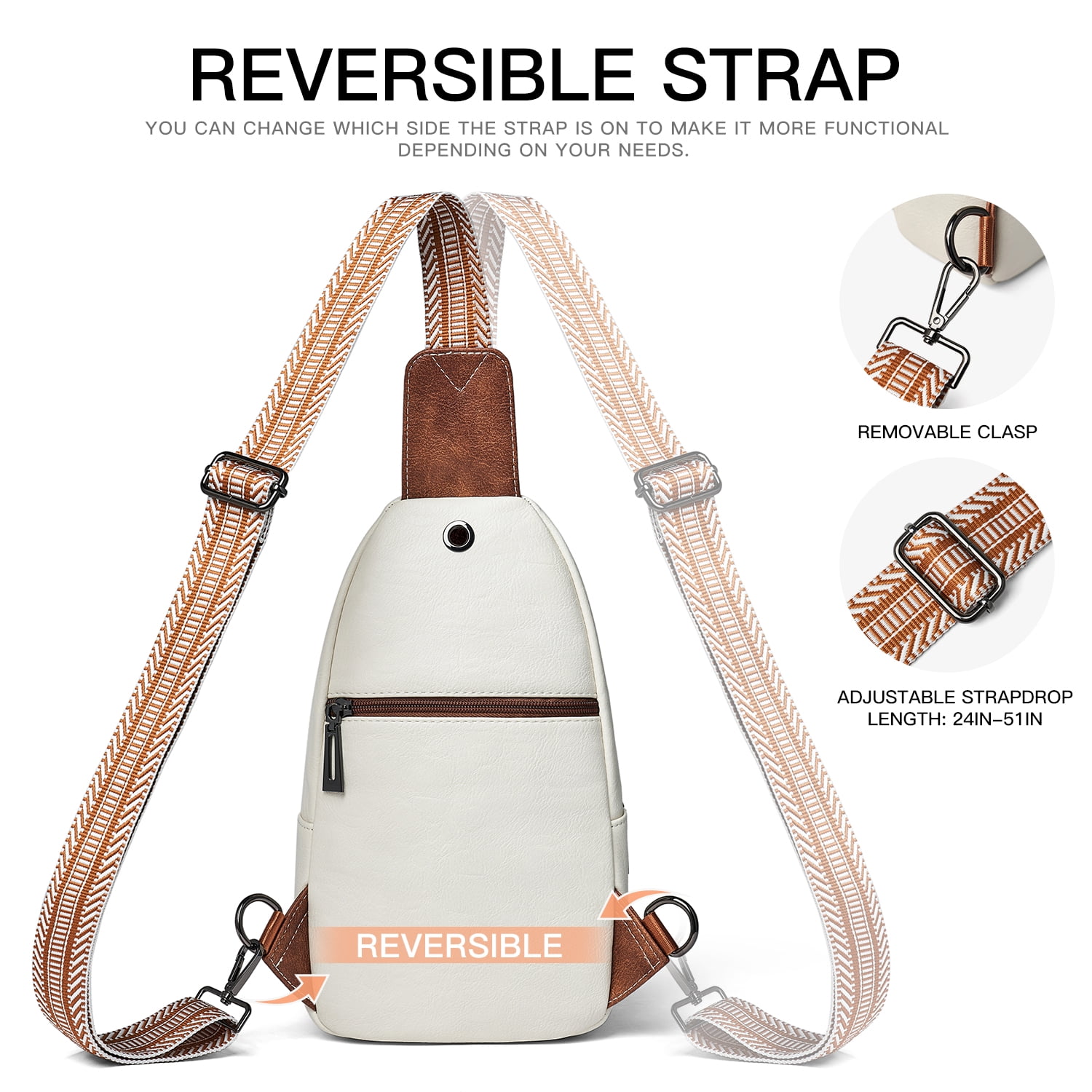 7L Sling Bag for Women & Men, Leather Anti-Theft Crossbody Backpack, Small Daypack Fanny Pack for Travel, Hiking, and Work