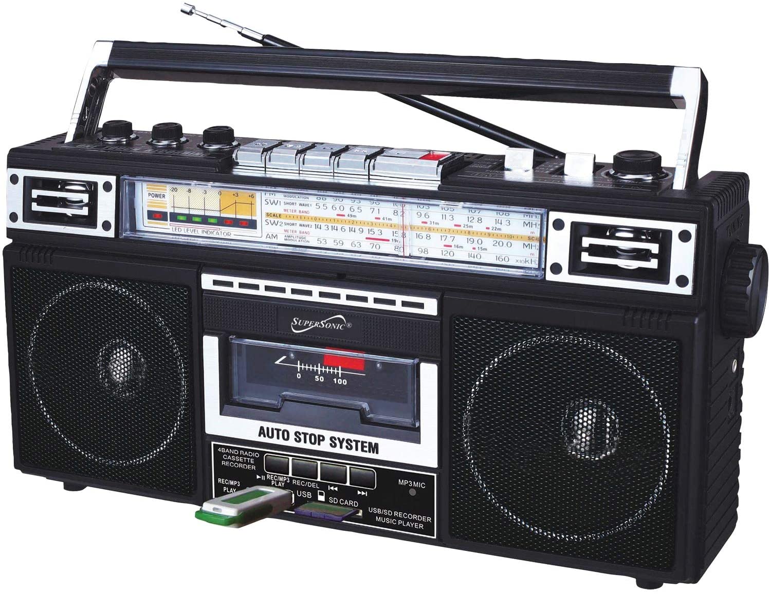 Supersonic Retro 4 Band Radio & Cassette Player with Bluetooth