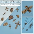 thumbnail image 4 of 90 colgantes tibetanos de 15 estilos con crucifijo, conectores de bronce, cuentas ovaladas., 4 of 6