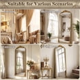 thumbnail image 6 of BEAUTYPEAK 66"x21" Arched Full Length Mirror Metal Vintage Mirror Baroque Style,Gold, 6 of 9