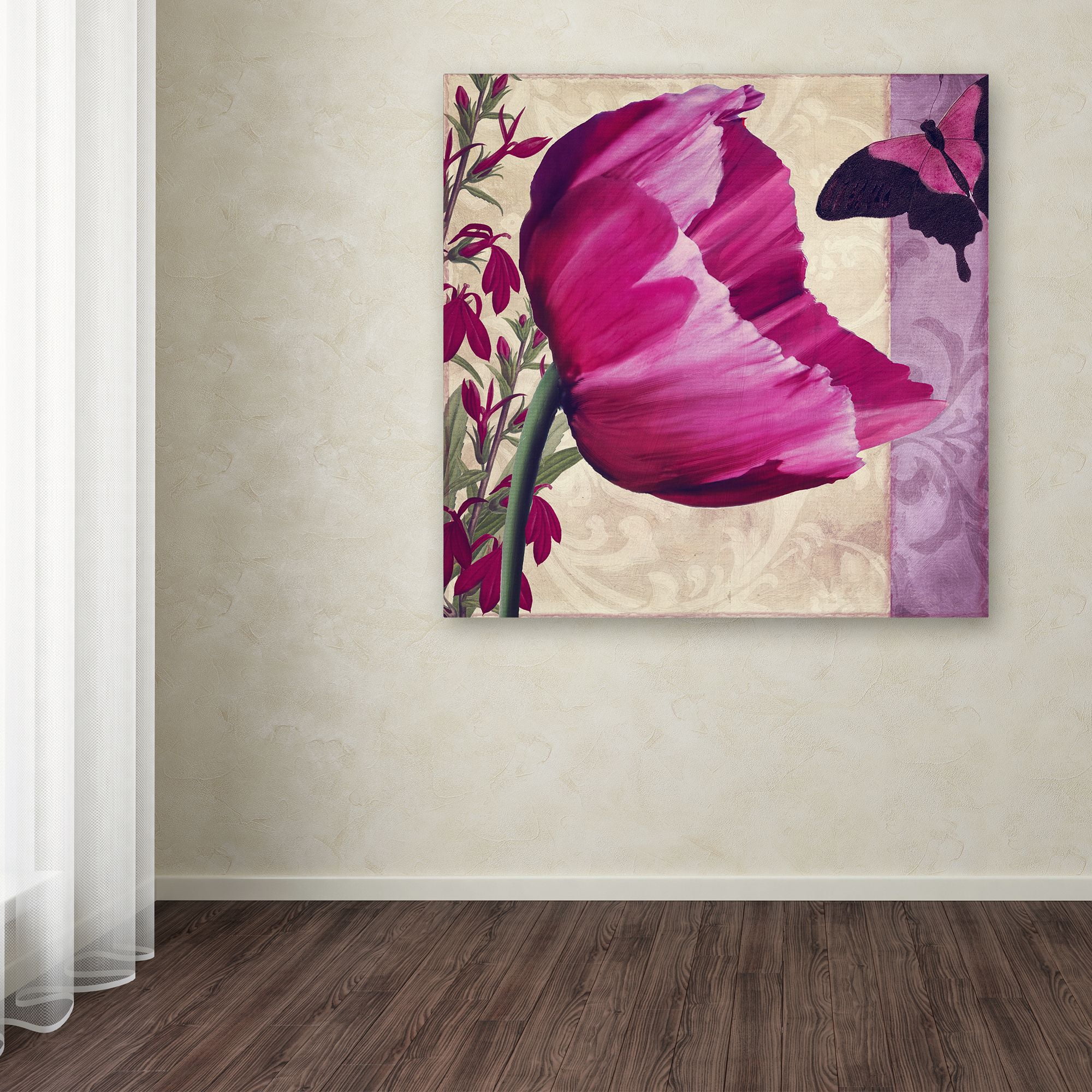 Trademark Fine Art " Pink Poppy II " Canvas Art by Color Bakery