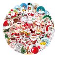 thumbnail image 2 of 100 pegatinas navideñas de invierno, vinilo impermeable, diseño de Papá Noel, copo de nieve, muñeco de nieve, para álbumes de recortes, portátiles, botellas de agua, sobres y tarjetas, 2 of 5