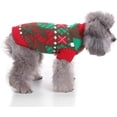 thumbnail image 2 of Jerséis navideños para mascotas: suéter para cachorros, sudadera con capucha, prendas de punto, abrigo cálido con dibujos animados de Halloween, ropa navideña para perros pequeños, medianos, gatos, conejos (XL, rojo y verde) BRI Rojo Verde, 2 of 5