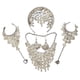 thumbnail image 4 of Conjunto de joyería nupcial de 4 piezas. Elegante conjunto de joyería tradicional india para novias. Pendientes de gancho, 4 of 8