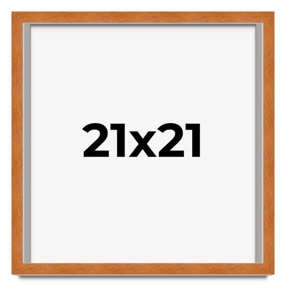 21x21 Shadow Box Frame Brown | 0.875 Inches Deep Real Wood Contemporary Shadowbox Display Frame |