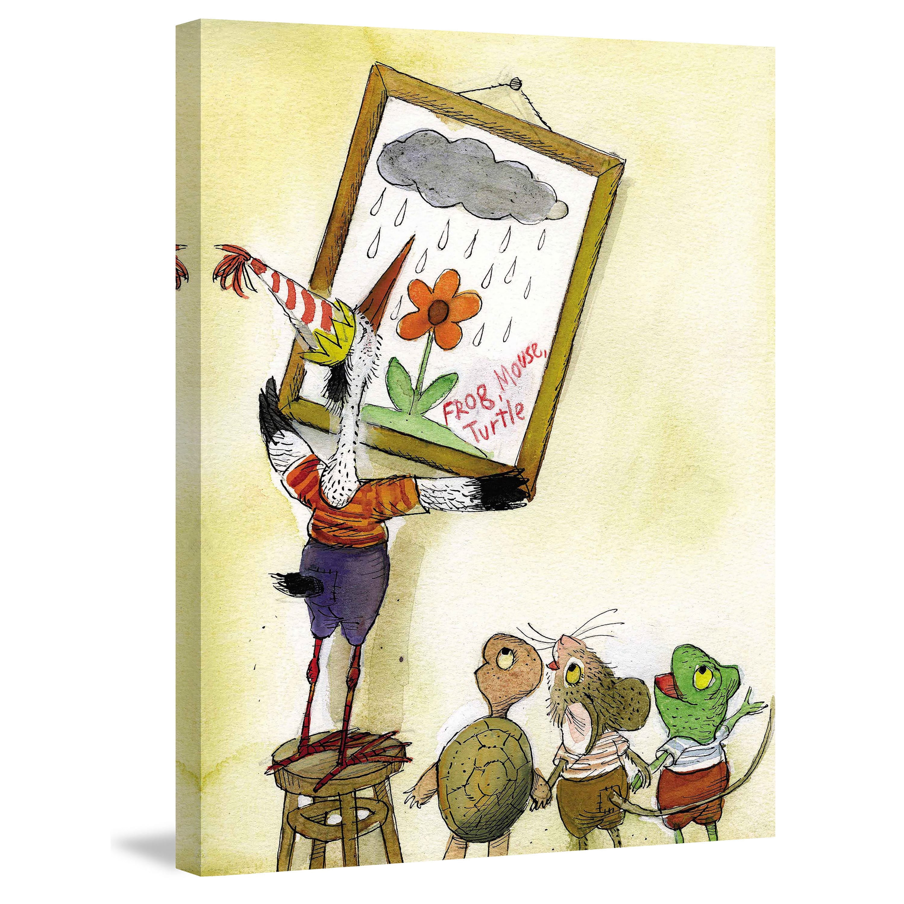 Marmont Hill "Frog Mouse Turtle" by Curtis Painting Print on Canvas