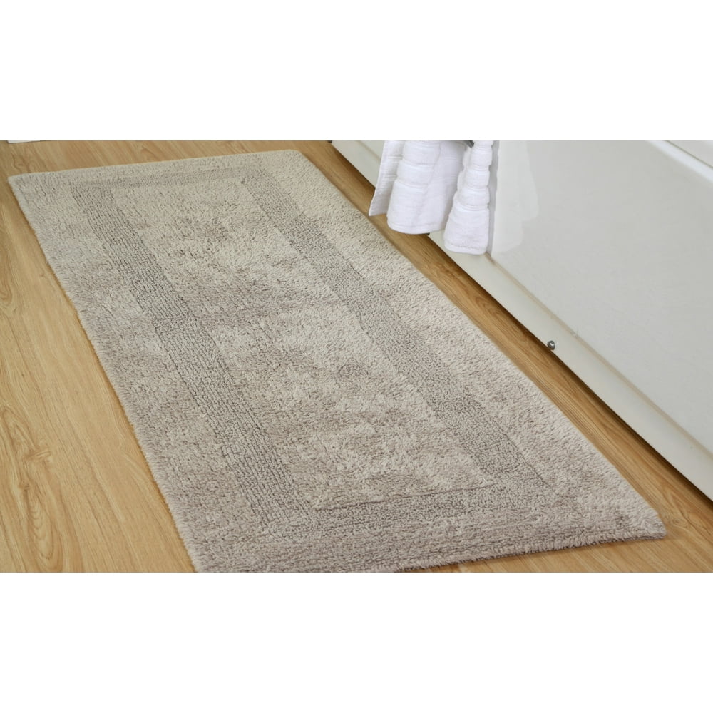 Addy Home 100 Cotton Loop Textured Reversible Bath Rug Taupe (24 In