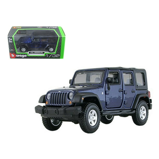 Jeep Wrangler Unlimited Rubicon 4 Doors Blue 1/32 Diecast Car Model by Bburago