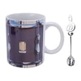 thumbnail image 2 of Taza De Café De Vidrio Vintage, Mano De Obra Linda, Taza De Café De 11 Onzas Con Cuchara, Accesorios De Barra De Café Para Té Con Leche Y Capuchino, 2 of 7
