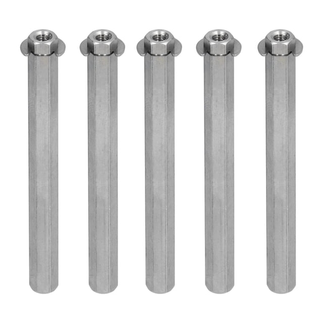 5Pcs Long Rod Nut, Hex Coupling Female Threaded Straight Bar Stainless Steel Rod Coupling Nuts For Dia 8mm