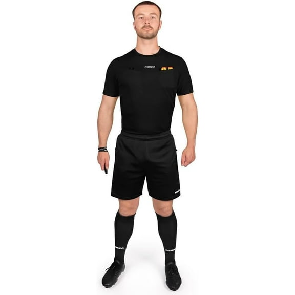 FORZA Soccer Referee Kit | Short/Long Sleeve Shirt, Shorts & Socks – Moisture-Wicking Uniform for Match Officials - 2 Colors