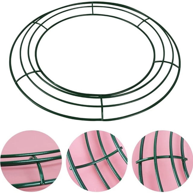 Garland Hoop Ring Making Kit Ribbon Necklace Making Kit Charms DIY Round Wreath Frame Rings Jewelry Gold Beads Wire Wreath Frame Round Wreath Form Frame Green Christmas Lights for Battery Operated