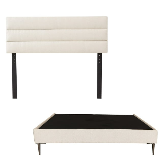 Box Base cama Slim Matrimonial + Cabecera Logan Beige