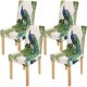 thumbnail image 1 of ABPHQTO Funda protectora para silla elástica con hojas de palma de pavo real Floral para comedor hotel boda fiesta juego de 4, 1 of 4