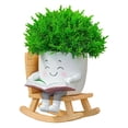 thumbnail image 1 of ERK 1Pcs Rocking Succulent Planter Cute Face Planter With Hole For Indoor Outdoor Sit Rocking Funny Resin Head Planters For Family, 1 of 5