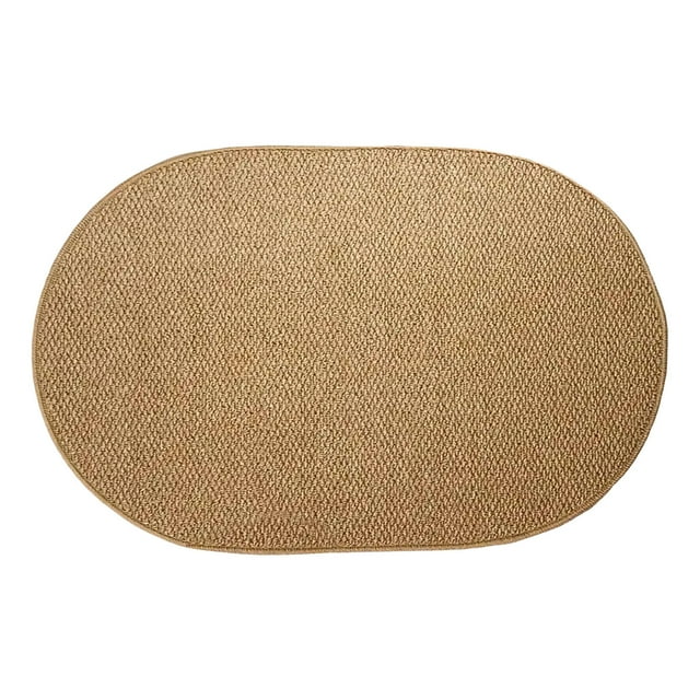 Elliptical Imitation Sisal Floor Mat For Household Entrance Easy Clean Dirt Absorbing Soil Rubbing Door Mat