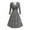 Gray, variant on Fashion Women's Solid Color Long Sleeves V-Neck Shining BlingBling Printing Fold Waist Hugging Dress