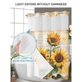 thumbnail image 4 of No Hook Shower Curtain with Snap in Liner Sunflower Shower Curtain -Fabric Waterproof Inner Liner, Vintage Flower Watercolor Retro Text Texture Shower Curtains Washable 72"x72", 4 of 9