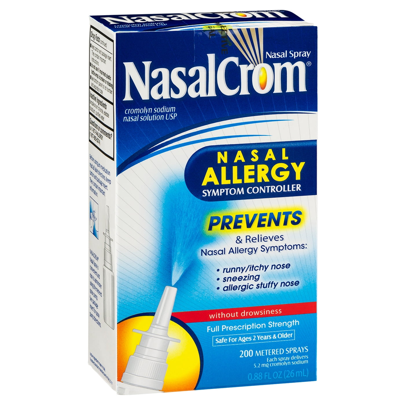 NasalCrom Symptom Controller Prevents & Relieves Allergies 0.88 oz, 4-Pack
