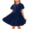 thumbnail image 2 of Vedolay Little Girl Dresses Little Girls Floral Lace Flower Girls Dresses,Dark Blue 7-8 Years, 2 of 3