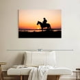 thumbnail image 2 of Elephant Stock Cowboy Silhouette Wall Art - Horizontal Canvas Wall Art - Living Room Wall Decor - Our America Canvas - Beige And Black Decor - 39" x 26", 2 of 8