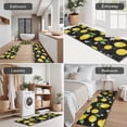 thumbnail image 5 of Yellow Lemon Fruit Flowers Black Pattern Kitchen Rugs Sets Of 3,Kitchen Runner Rugs Non Skid Washable,Decorative Kitchen Floor Mats for Kitchen,Sink,Laundry,17"x30"+ 17"x47" + 17"x59", 5 of 6
