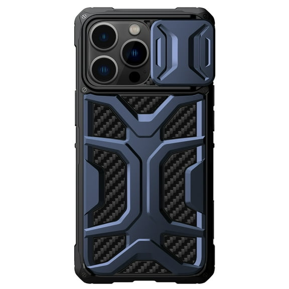 TECH CIRCLE for iPhone 13 Pro 6.1 Inch Sliding Camera Protective Case, PC Hard Back Panel Scratchproof and TPU Soft Border Shockproof Armor Rugged Case for iPhone 13 Pro, Blue