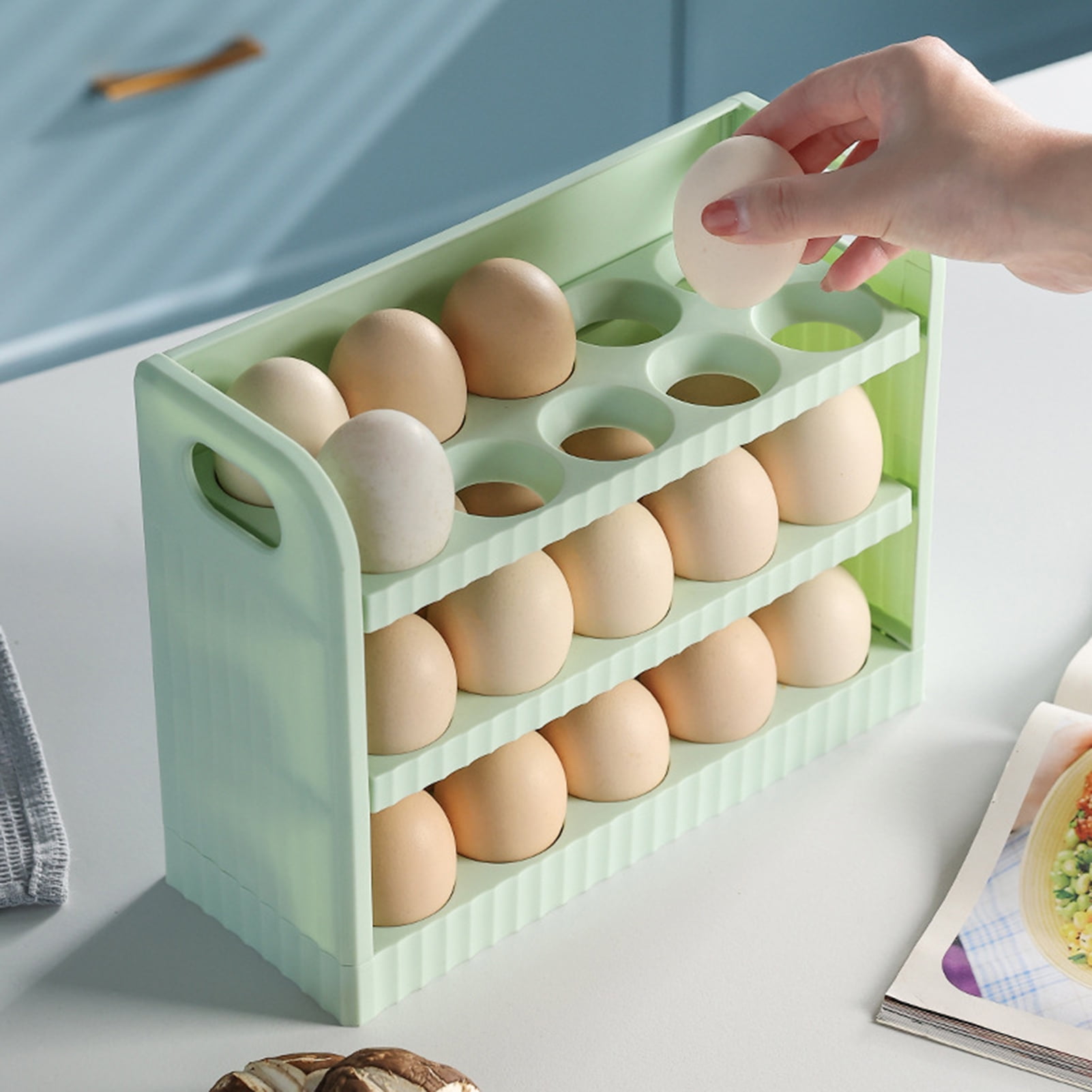 Waroomhouse Egg Rack Take with Handle Reversible Storage Food Grade ...