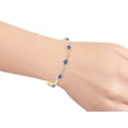 thumbnail image 5 of Rylos Yellow Gold Plated Silver Tennis Bracelet with 9 Beautiful 6X4MM Blue Star 2 & Sparkling Diamonds - Birthstone Jewelry for Women - Adjustable to 7-8" - Friendship and Elegance in One, 5 of 6