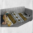 thumbnail image 6 of Greek Key Soft Flannel Fleece Throw Blanket, Neoclassical Borders Composition Meander Pattern and Flowers Waves, Cozy Plush for Indoor and Outdoor Use, 70" x 90", Marigold Black White, by Ambesonne, 6 of 6