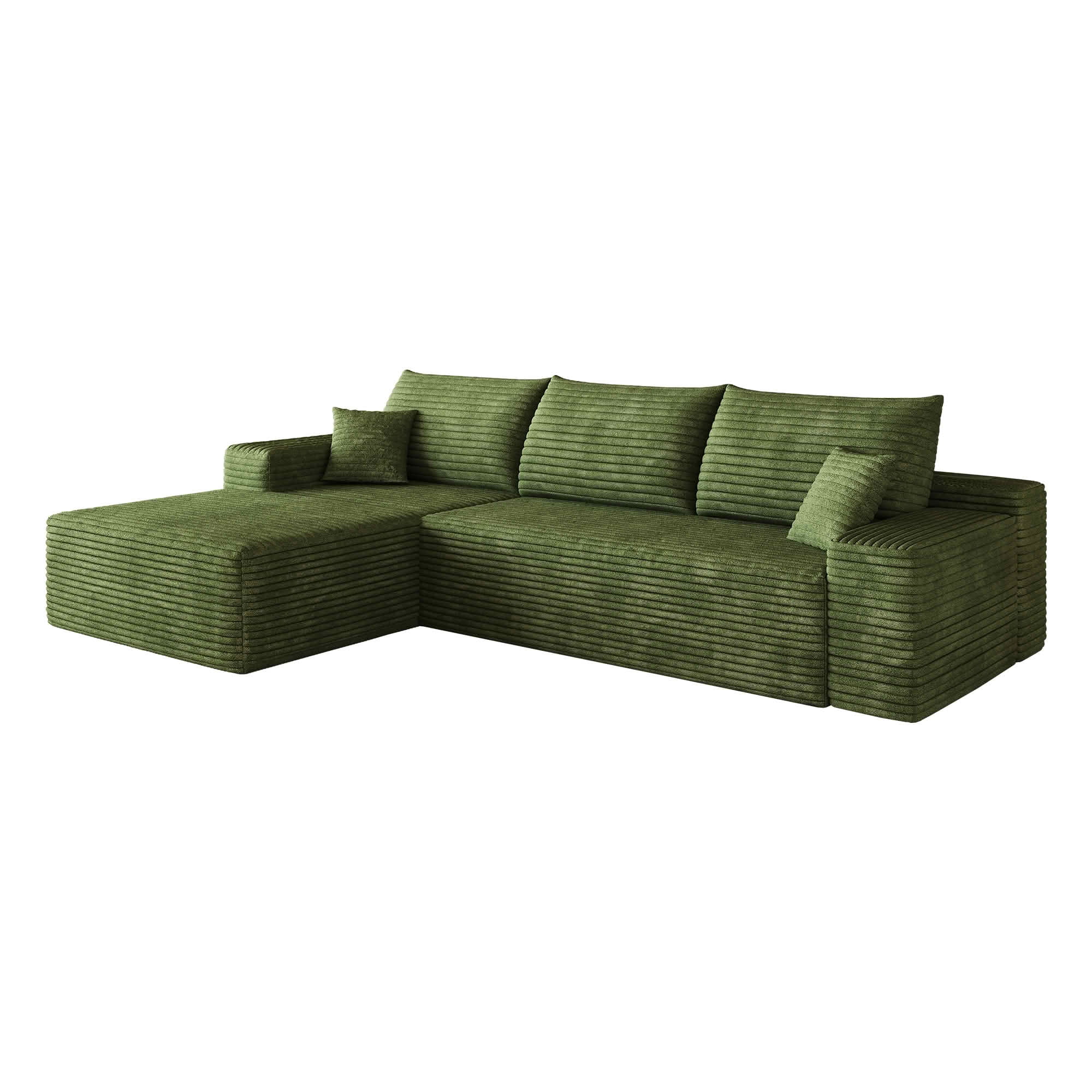 MAYEERTY 107 Inch L‑Shape Cloud Sectional Couch with Chaise, Modern Modular Deep‑Seat Sofa, Plush Corduroy Upholstered Couch, No Assembly Required for Living Room Bedroom Apartment