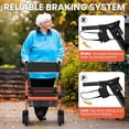 thumbnail image 6 of QEEKA Foldable Rollator Walkers with Seat for Seniors,450 lb Capacity,8" Wheels,18" Big Seat,6-Position Adjustable Height,Heavy-Duty Aluminum Rolling Walker, 6 of 7