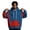 Blue, variant on Mens Contrast Color Spliced Hooded Sweatshirt Casual Drawstring Pullover Hoodie Long Sleeve Sport Tops with Front Pocket L