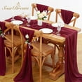 thumbnail image 3 of 10Ft Long Burgundy Chiffon Runners 10 Pieces Sheer Table Runner for Parties Wedding Baby Shower Birthday Table Top Decoration, 3 of 8