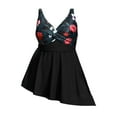 thumbnail image 4 of TEVEQ Plus Size Swimsuits for Women Flowy Asymmetrical Swim Dress with Shorts In Plus Size Swimsuit for Women Tummy Control Plus Size Bathing Suit for Women One Piece Swimsuit Women Modest 2025 New, 4 of 7